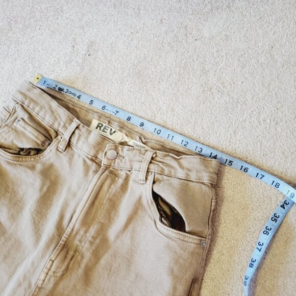 Revolve Rev Denim Taupe Vintage Flare High Rise Stretch Jeans 30 - Picture 5 of 7